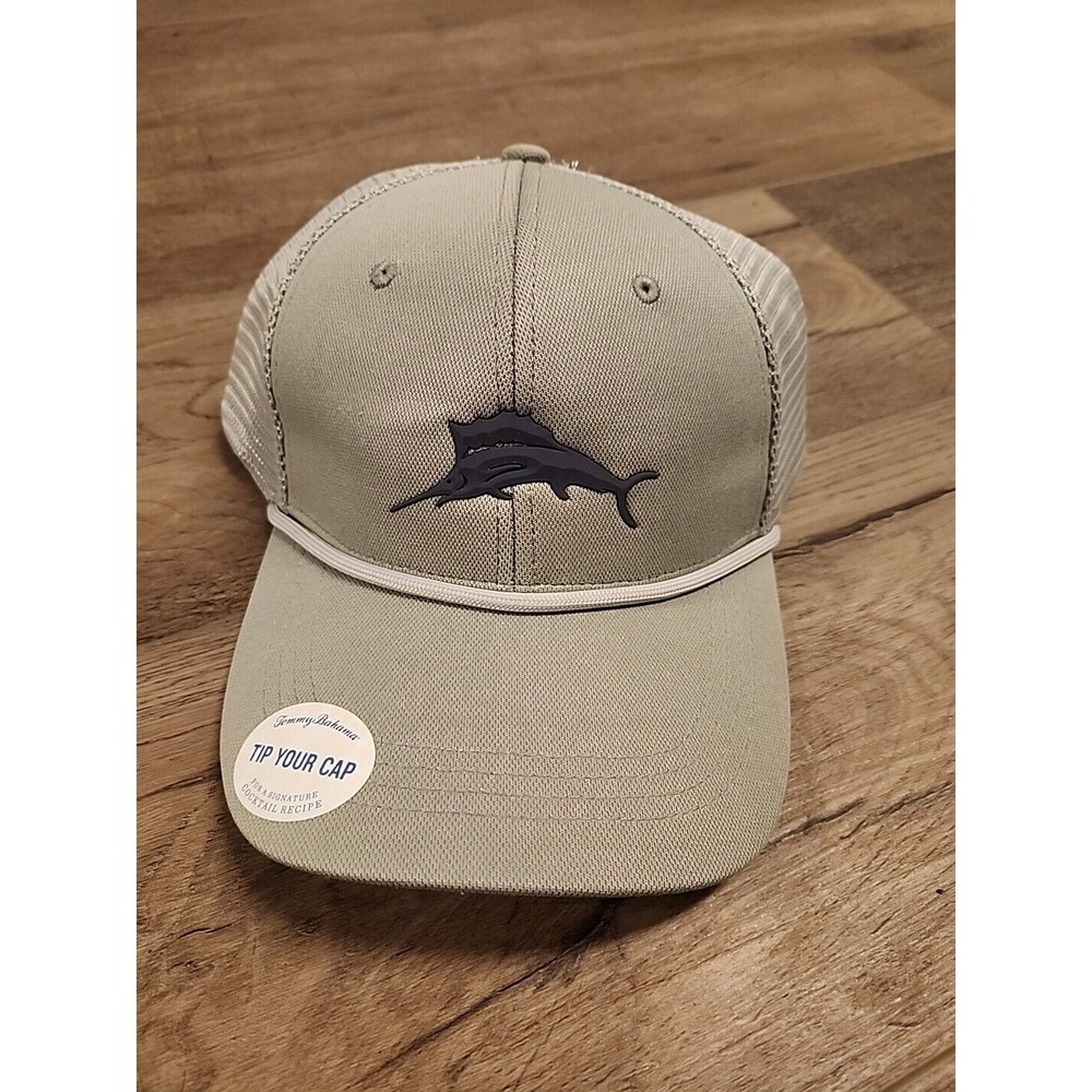Tommy Bahama gray mens‎ Cocktail Recipe hat NWT one size adjustable logo